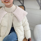 Jachetă de iarnă pentru bebeluș, fetiță, băiat, căptușită din bumbac, sugar, copil mic, haină groasă, guler fleece, îmbrăcăminte caldă, haine pentru bebeluși 1-5 ani