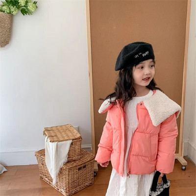 Jachetă de iarnă pentru bebeluș, fetiță, băiat, căptușită din bumbac, sugar, copil mic, haină groasă, guler fleece, îmbrăcăminte caldă, haine pentru bebeluși 1-5 ani