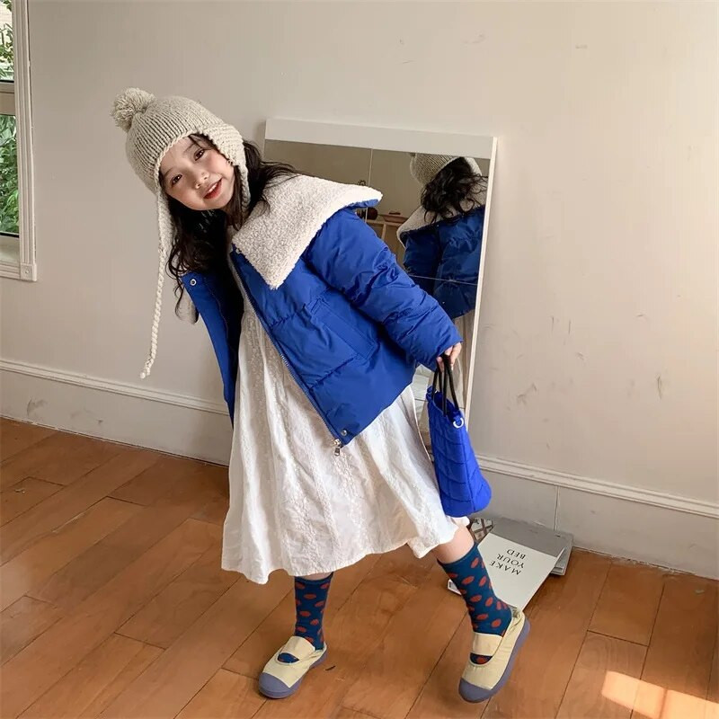 Jachetă de iarnă pentru bebeluș, fetiță, băiat, căptușită din bumbac, sugar, copil mic, haină groasă, guler fleece, îmbrăcăminte caldă, haine pentru bebeluși 1-5 ani