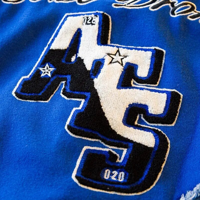 Madinga siuvinėta džinsinė striukė, vyriška 2023 m. pavasario ir rudens amerikietiško stiliaus retro potvynių prekės ženklo beisbolo uniforma