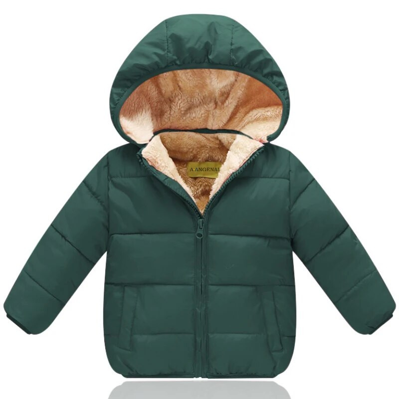 IYEAL Dievčenská teplá flísová vnútorná bunda s kapucňou pre deti, jesenný chlapčenský kabát, zimné oblečenie pre batoľatá, vrchné oblečenie pre deti