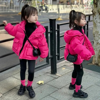 Κορίτσια 2-12 ετών Χειμερινό παλτό Παιδικά μπουφάν με κουκούλα βαμβακερή επένδυση για κορίτσια Αδιάβροχο πανωφόρι Παιδικά ρούχα για το φθινόπωρο 4 5 6 7
