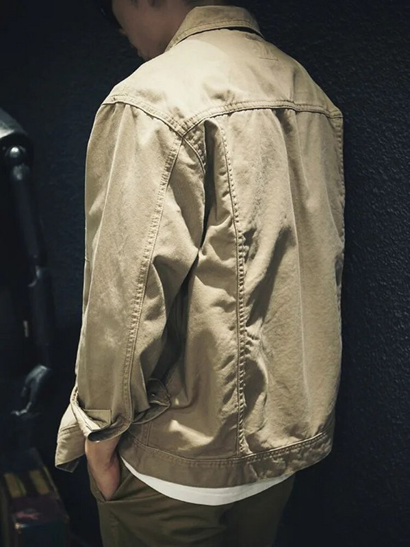 Jachetă vintage Cargo denim pentru bărbați, spălat, lejer, din bumbac, cu mânecă lungă, pentru bărbați, primăvară, toamnă, cămașă.