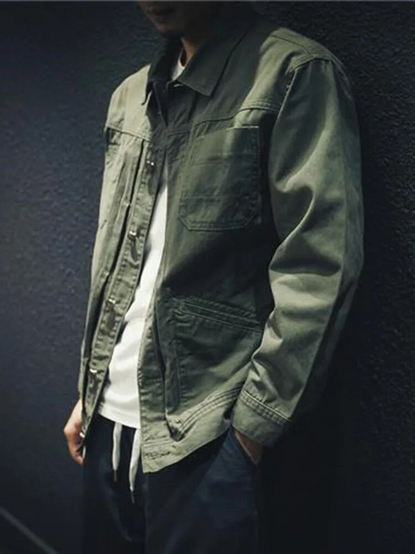 Jachetă vintage Cargo denim pentru bărbați, spălat, lejer, din bumbac, cu mânecă lungă, pentru bărbați, primăvară, toamnă, cămașă.