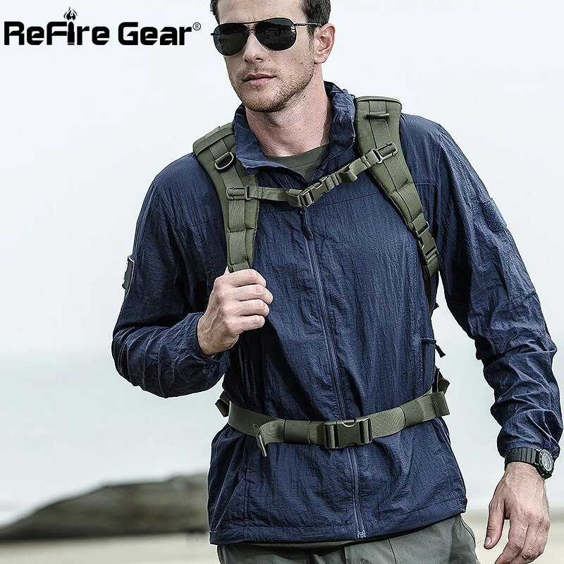 Jachetă tactică, ușoară, impermeabilă, pentru bărbați, de vară, respirabilă, cu glugă subțire, haină de ploaie, jachetă militară portabilă, jachetă militară din piele