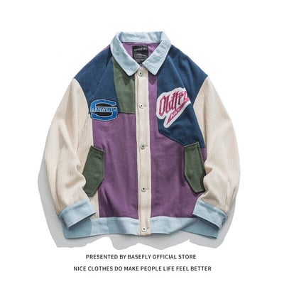 Nový príchod Patchwork Farebný Ležérny Retro Štadión Pánska Baseballová Bomber Bunda Unisex Dámsky Univerzitný Kabát Tréneri Chic