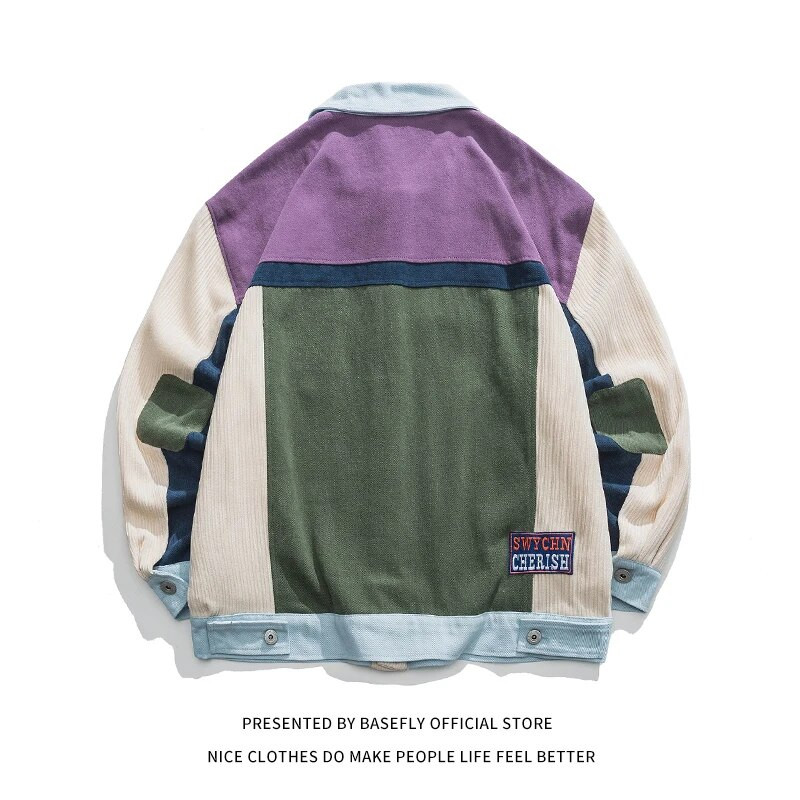 Nový príchod Patchwork Farebný Ležérny Retro Štadión Pánska Baseballová Bomber Bunda Unisex Dámsky Univerzitný Kabát Tréneri Chic