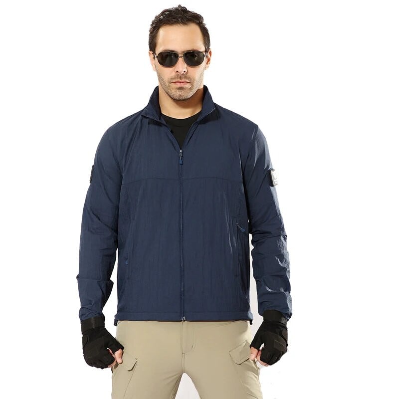 Jachete militare militare din piele, jachetă tactică ușoară, impermeabilă, pentru bărbați, vară, respirabilă, subțire, haină de ploaie, jachetă de vânt portabilă