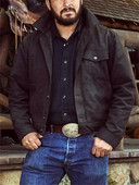 Rip Wheeler fekete pamut dzseki férfi farmer dzseki 5XL pamut farmer őszi téli dzseki férfi Jean kabátok férfi cowboy dzseki