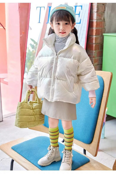 Horúci výpredaj detských zimných kabátov, kórejskej verzie, nepremokavých, lesklých páperových búnd pre dievčatá vo veku 3-18 rokov, pre dospievajúcich chlapcov a chlapcov