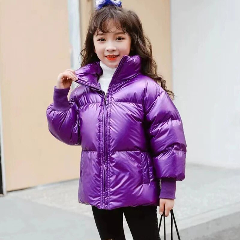 Horúci výpredaj detských zimných kabátov, kórejskej verzie, nepremokavých, lesklých páperových búnd pre dievčatá vo veku 3-18 rokov, pre dospievajúcich chlapcov a chlapcov