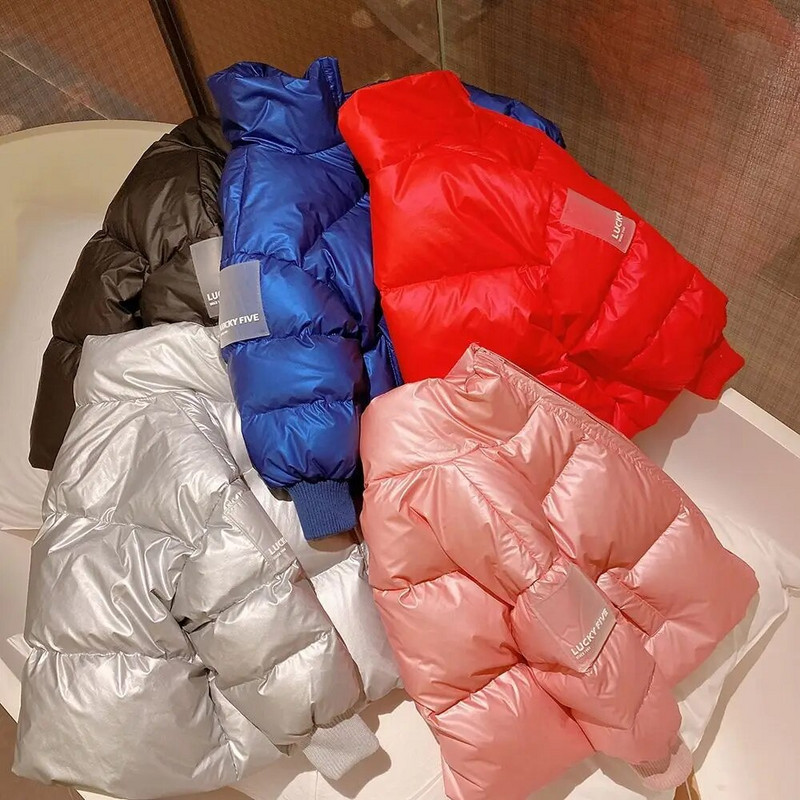 Horúci výpredaj detských zimných kabátov, kórejskej verzie, nepremokavých, lesklých páperových búnd pre dievčatá vo veku 3-18 rokov, pre dospievajúcich chlapcov a chlapcov
