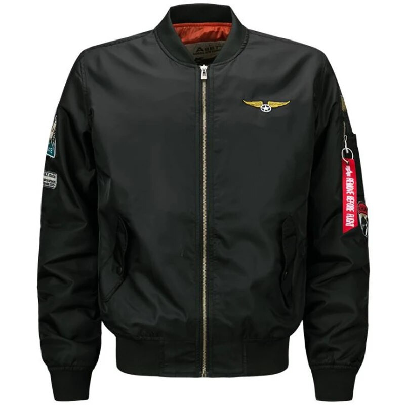 Jachetă militară pentru bărbați, la modă de primăvară, jachetă bomber subțire, îmbrăcăminte exterioară pentru bărbați, haină ocazională pentru bărbați, jachetă Ma-1 aviator pilot pentru bărbați