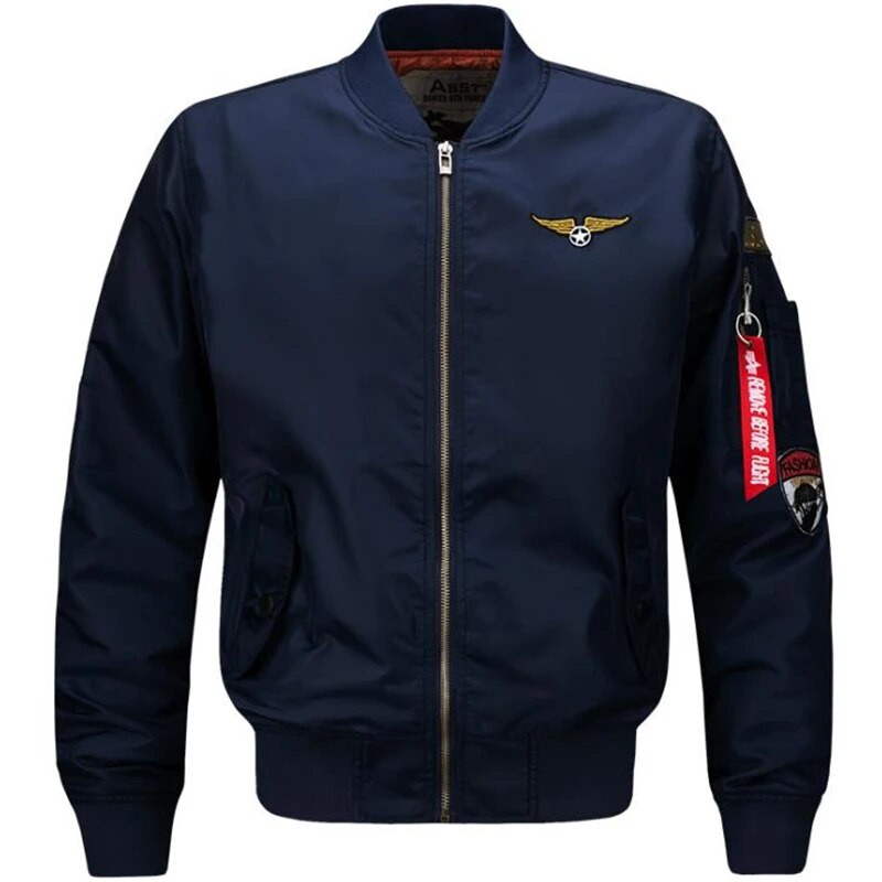 Jachetă militară pentru bărbați, la modă de primăvară, jachetă bomber subțire, îmbrăcăminte exterioară pentru bărbați, haină ocazională pentru bărbați, jachetă Ma-1 aviator pilot pentru bărbați