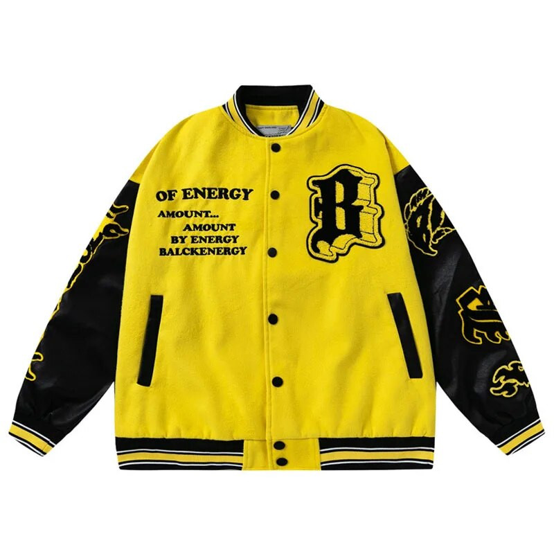 Výšivka Bomber Jacket Muži Ženy Sun Letter Flocking Voľný Casual Patchwork Kabát Unisex High Street Varsity Baseball Outwear