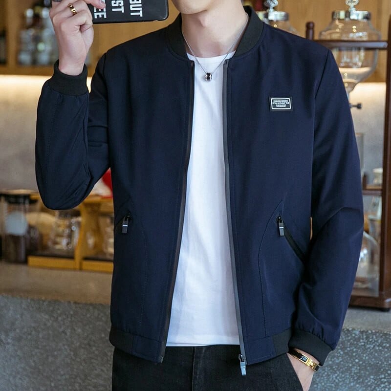 Pánska baseballová bunda, jarná tenká pánska bomber pilotná bunda a kabát, ležérna jednofarebná bunda, jesenné vrchné oblečenie, vrecká na zips, 8XL, nová