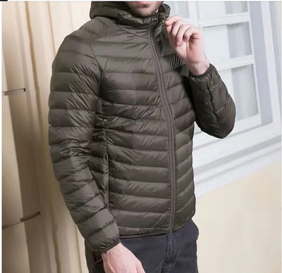 Jachetă pentru bărbați, toamnă iarnă, ultra ușoară, cu puf ambalabil, haină rezistentă la apă și vânt, respirabilă, de mari dimensiuni, pentru bărbați.