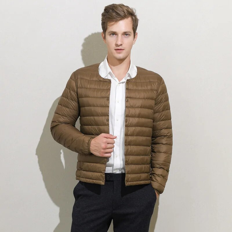 Pánska ultraľahká páperová bunda značky NewBang, tenká vetruodolná prenosná ľahká bunda s teplou podšívkou