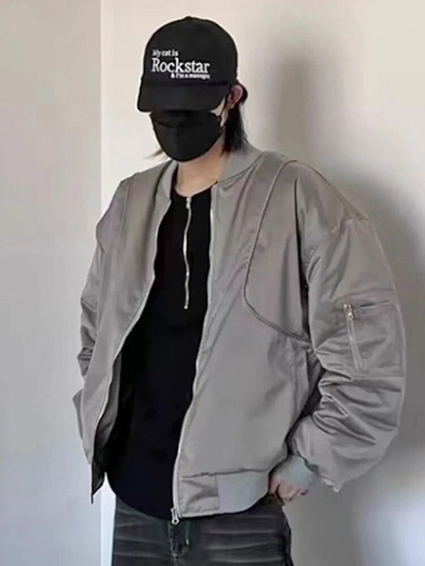 Retro Bomber striukės Vyriški Moteriški Pavasariniai High Street Laisvi laisvalaikio krovininiai paltai Laisvi pora Striukė Pilot Vėjo striukė Moteriška 2023 m.