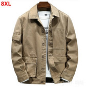 Jesenná džínsová bunda pánska, voľný top, veľkosť 6XL, pánska khaki bunda 7XL, pánska bunda, oversize pánske oblečenie