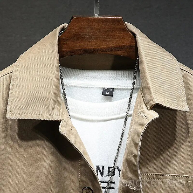 Jesenná džínsová bunda pánska, voľný top, veľkosť 6XL, pánska khaki bunda 7XL, pánska bunda, oversize pánske oblečenie