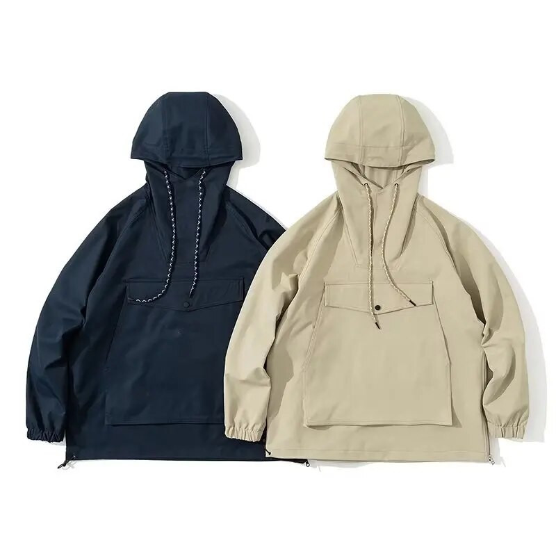 Jarná jesenná streetwear s kapucňou, ležérne bundy pre mužov, outdoorová čierna vetruodolná bomberová bunda pre mužov