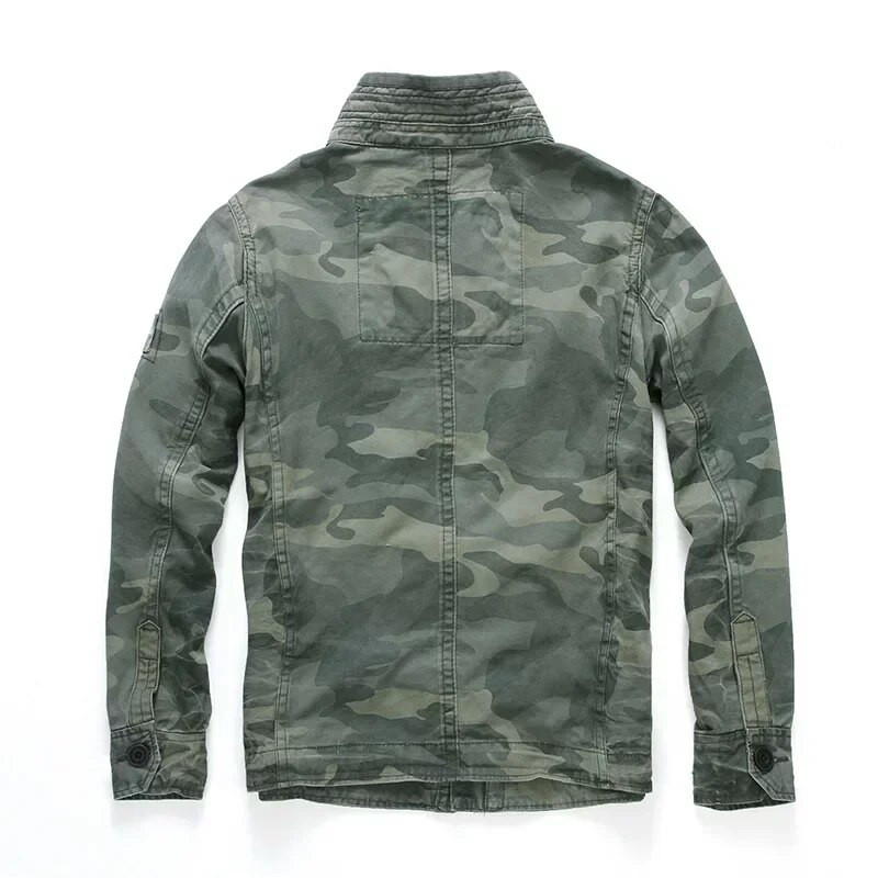 Jachetă militară pentru bărbați M65 din denim jachete retro cargo cu mai multe buzunare în aer liber Camo Topuri câmp ocazional modă drumeții paltoane uniforme