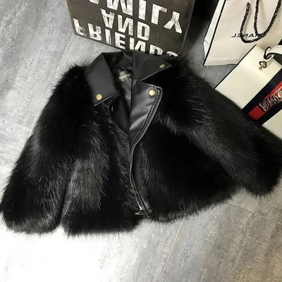 Jachetă de blană pentru fete, îmbrăcăminte din bumbac, pardesiu 2023, elegant, caldă, îngroșă, plus catifea, iarnă, toamnă, adolescent, fuzzy, pentru copii.