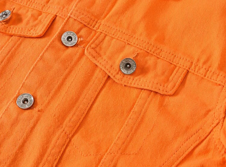 Jesenná nová pánska džínsová bunda slim fit bavlnená džínsová bunda fialovo-oranžová roztrhaná džínsová bunda pánske vrchné oblečenie plus veľkosť