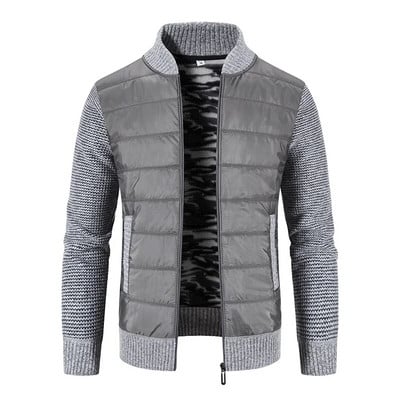 Módny baseballový golier trenčkot zimný kabát pánsky ležérny sveter bunda jeseň zima hrubý teplý pánsky kardigan ulica červená