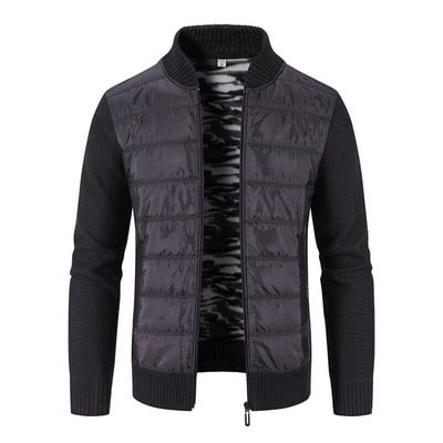 Módny baseballový golier trenčkot zimný kabát pánsky ležérny sveter bunda jeseň zima hrubý teplý pánsky kardigan ulica červená