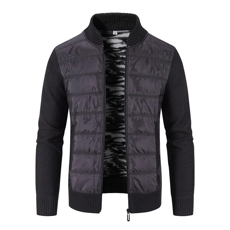 Módny baseballový golier trenčkot zimný kabát pánsky ležérny sveter bunda jeseň zima hrubý teplý pánsky kardigan ulica červená