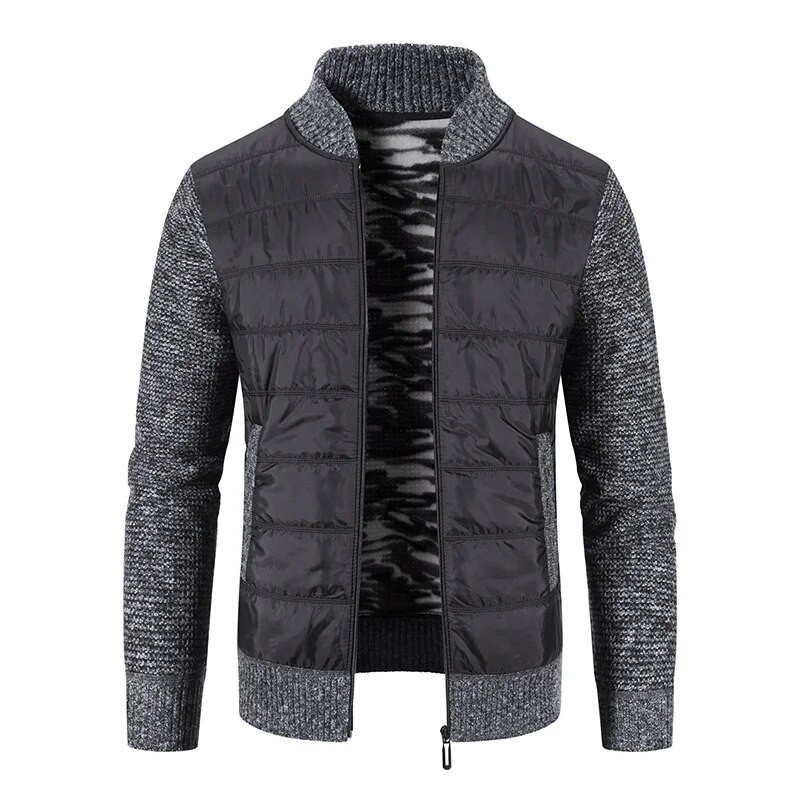 Módny baseballový golier trenčkot zimný kabát pánsky ležérny sveter bunda jeseň zima hrubý teplý pánsky kardigan ulica červená