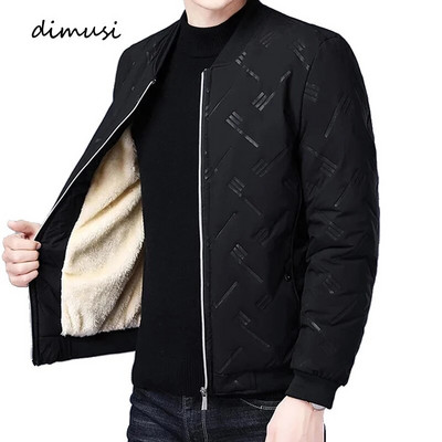 DIMUSI žiemos bombonešio striukė Vyriška laisvalaikio beisbolo stora vilna šilta striukė Slim Fit Streetwear Paltai Madingi vyriški prekės ženklo drabužiai
