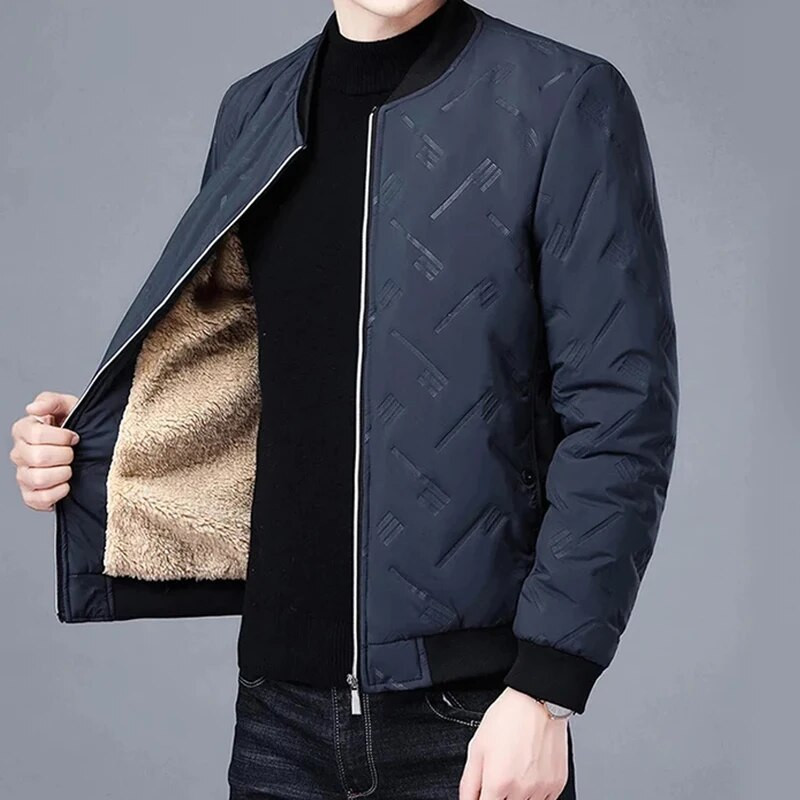 DIMUSI Zimná bomber bunda pre mužov, ležérna baseballová zahusťovacia flísová teplá bunda, slim fit streetwear kabáty, módne pánske značkové oblečenie