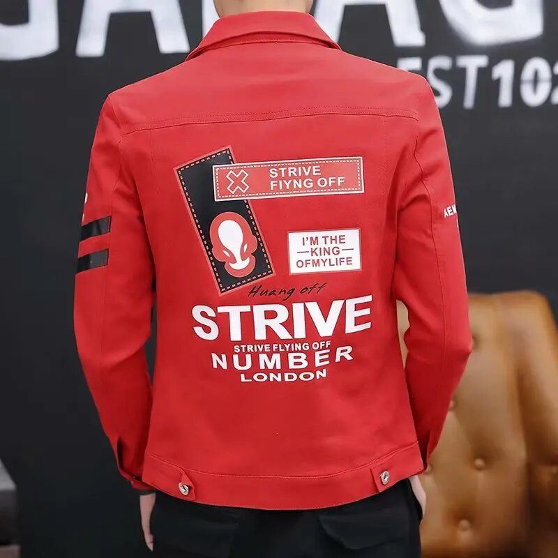 Tavaszi őszi csillag Hip Hop Graffiti Harajuku Divat CowBoy Kardigán Férfi Top Sárga Luxus Ifjúsági Felsőruházat Farmer dzseki