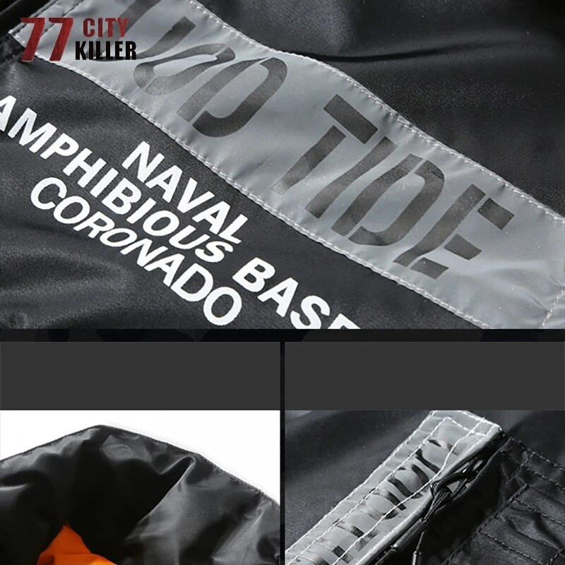 77City Killer Military Bomber Jacket Men Streetwear Pilot Jackets Men Multi-Baseball Hip Hop Baseball Men Jacket Casaco Masculino