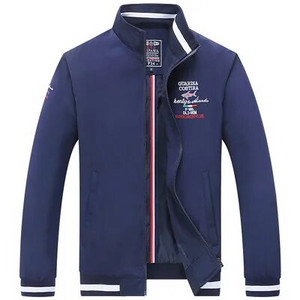 Jachetă de înaltă calitate pentru bărbați, primăvară, toamnă, trenci, broderie cu rechin, guler suport, jachetă pentru pilot, antivânt, 4XL