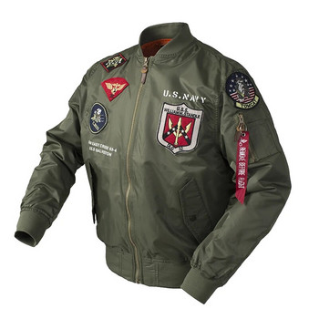 Пролетно есенно военно яке Мъжко реколта Top Gun Streetwear Хип-хоп Военно палто Пънк пилотско бомбардировъчно яке от ВВС Мъжки двойка