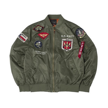 Пролетно есенно военно яке Мъжко реколта Top Gun Streetwear Хип-хоп Военно палто Пънк пилотско бомбардировъчно яке от ВВС Мъжки двойка