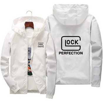 Мъжко Glock Perfection Shooting Ежедневна ветровка с цип Pilot Coat Thin Windbreaker Bomber яке с качулка Мъжко спортно горнище S-7XL