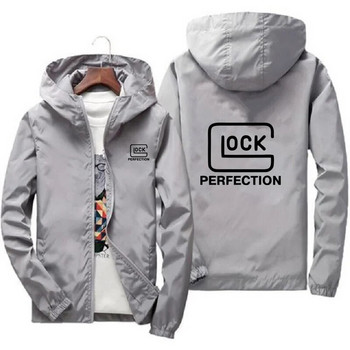 Мъжко Glock Perfection Shooting Ежедневна ветровка с цип Pilot Coat Thin Windbreaker Bomber яке с качулка Мъжко спортно горнище S-7XL