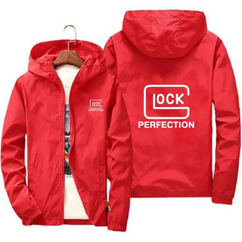 Мъжко Glock Perfection Shooting Ежедневна ветровка с цип Pilot Coat Thin Windbreaker Bomber яке с качулка Мъжко спортно горнище S-7XL