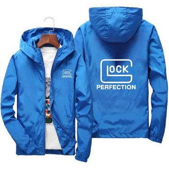 Мъжко Glock Perfection Shooting Ежедневна ветровка с цип Pilot Coat Thin Windbreaker Bomber яке с качулка Мъжко спортно горнище S-7XL