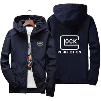 Мъжко Glock Perfection Shooting Ежедневна ветровка с цип Pilot Coat Thin Windbreaker Bomber яке с качулка Мъжко спортно горнище S-7XL