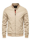 Jachete de modă de înaltă calitate pentru bărbați Jachetă bomber cu fermoar pentru bărbați, ocazional, de culoare solidă, pentru bărbați, toamnă