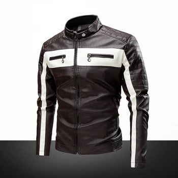 Мотоциклетно яке Мъжко яке Bomber Biker Jackets Дизайнерско палто от изкуствена кожа Мъжко поларено пилотско винтидж авиаторско луксозно черно кожено палто