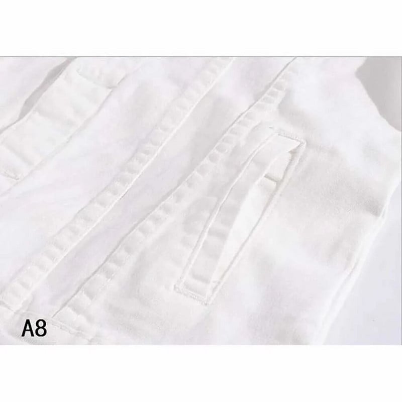 Nová módna pánska džínsová bunda, kovbojská biela džínsová bunda, pánska ležérna slim fit džínsová bunda, bavlnený kabát, vrchné oblečenie, pánske oblečenie