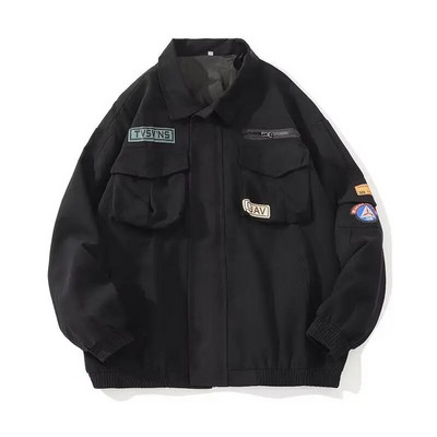 Jachetă tactică cu mai multe buzunare pentru bărbați, primăvară, toamnă, navetă, haină largi, aviator armată, uniforme de baseball, buzunar stereoscopic