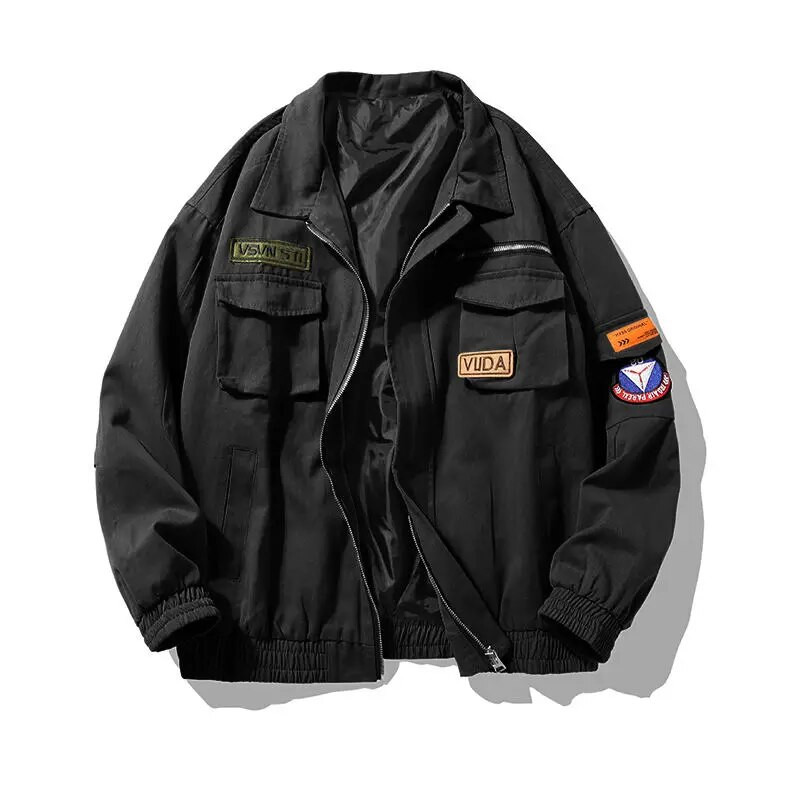 Jachetă tactică cu mai multe buzunare pentru bărbați, primăvară, toamnă, navetă, haină largi, aviator armată, uniforme de baseball, buzunar stereoscopic